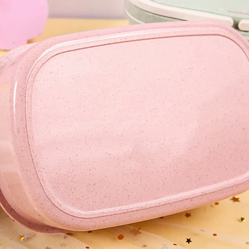 Portable Cute Unicorn Lunch Box BPA Free Wheat Straw Storage 2 Layers Adult Student Bento Boxes Food Container Microwave