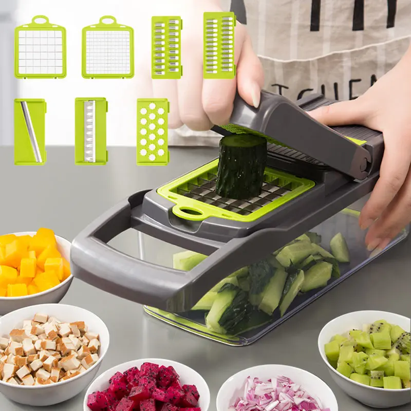 

Multifunction Vegetables Chopper Onion Chopper Carrot Slicer Dicer With 7Replaceable Blades Veggie Chopper Cutter Kitchen Tools