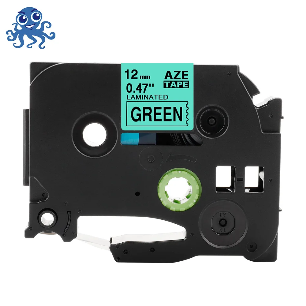 AIMO TZe231 многоцветный совместим с Brother TZe лента 12 мм кассета ламинированная лента черный на белом стикер производитель TZ-231 tze-231 - Цвет: Black on green