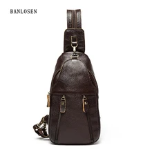 2016 New Brand Design Echtes Leder Kleine Rucksäcke Rucksack Umhängetasche Schultasche Männer Frauen Rucksack Brust Pack