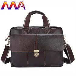 MVA недавно натуральная кожа мужские портфель для ноутбука качества сумка мужчины сумка моды 14 дюймов компьютер сумка
