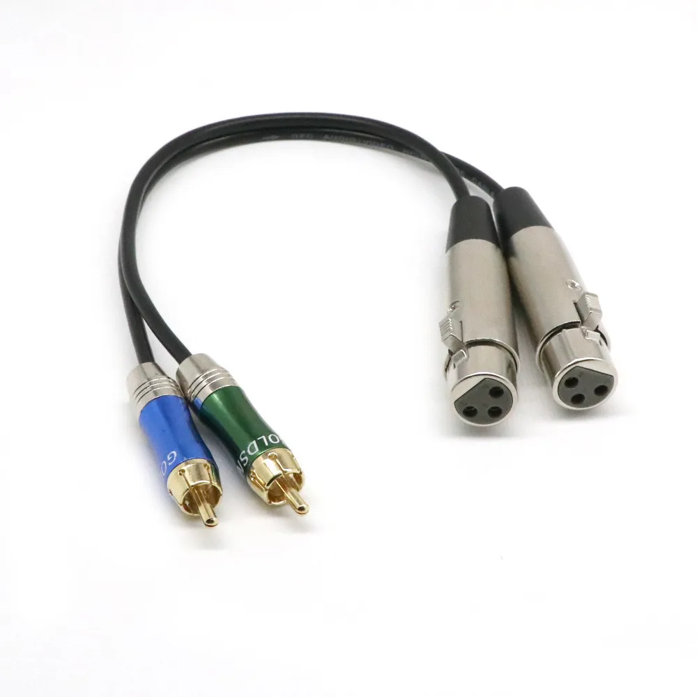 XLR для женщин RCA мужские кабели Новый сейсмический аудио 3 ноги двойной Двойной