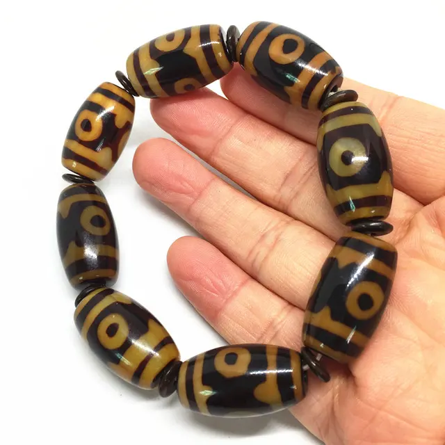 New Arrival Natural Agate Stone Three Eyes Pattern Tibetan Dzi Beads New Arrival Natural Agate Stone Three Eyes Pattern Tibetan Dzi Beads Bracelet For Men And Women