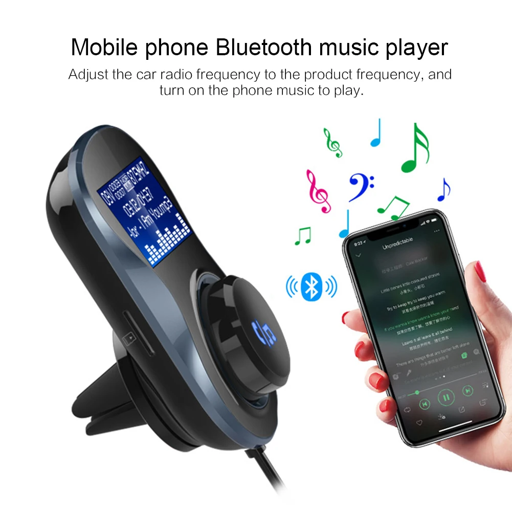 FM трансмиттер автомобильный с Bluetooth mp3 плеером и ЖК дисплеем|MP3-плеер для авто| |
