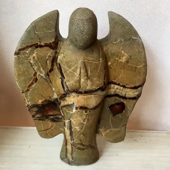 

7.2'' Natural Septarium Stone Crystal Rough Stone Carving Angel Angel Statue Gift FMX