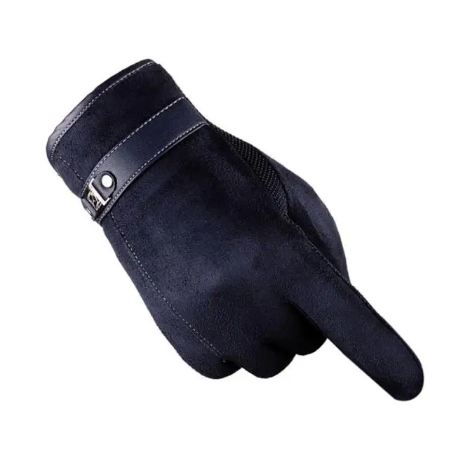 Зимние осенние мужские вязаные перчатки с сенсорным экраном высокого качества мужские утепленные шерстяные кашемировые однотонные перчатки мужские варежки - Цвет: NY