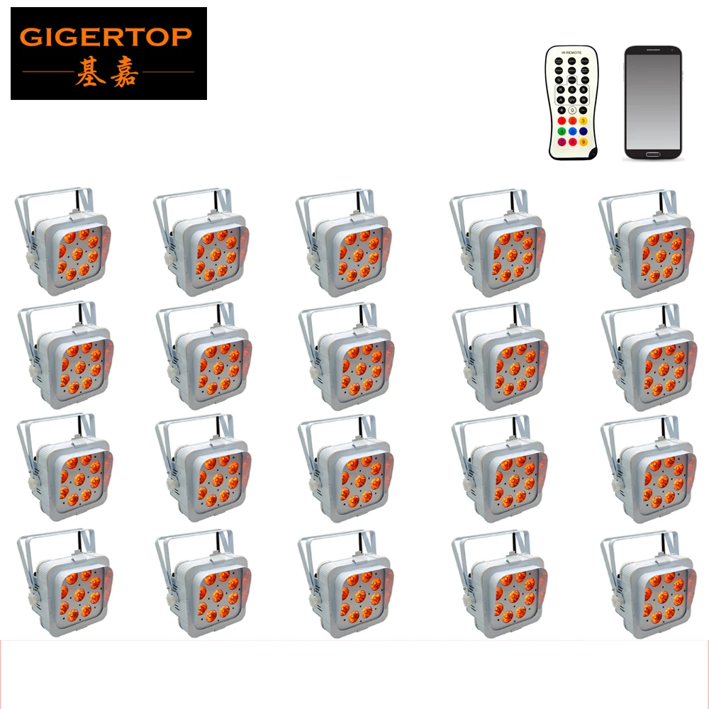 

Freeshipping 20 Unit 9x15W Glare Shield Changeable battery operated led lighted christmas & wireless DMX dj lights with IR/App