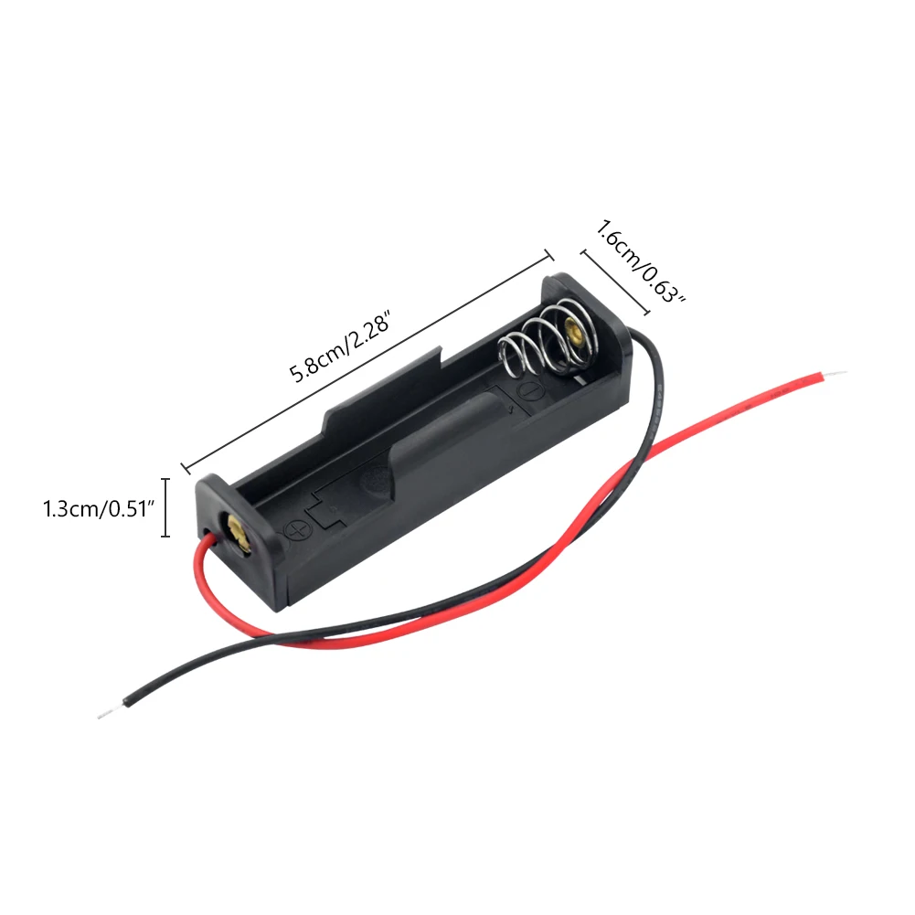 2 pcs PLASTIQUE noir 1.5 V Taille D Batterie Cellule étui Batterie Case 