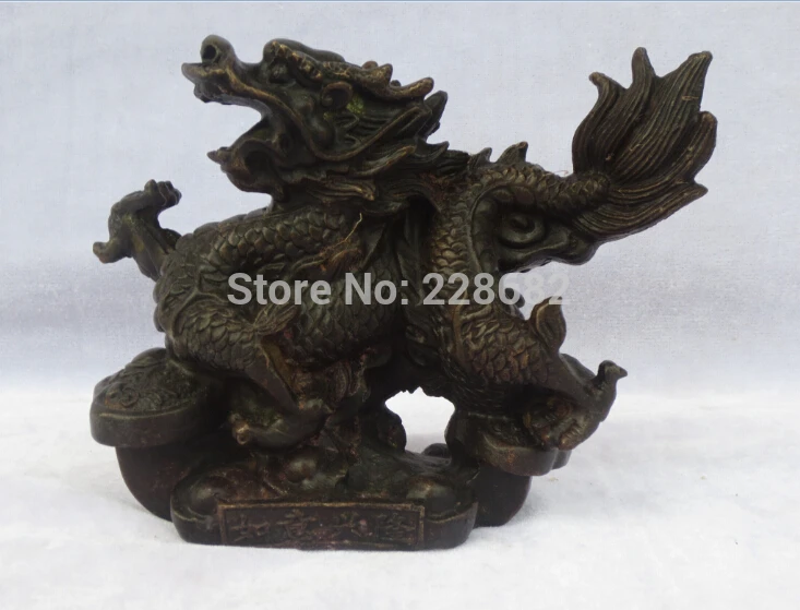 

Chinese Old Copper/bronze Carved Ingot Dragon Sculpture/ Dragon Statue 003