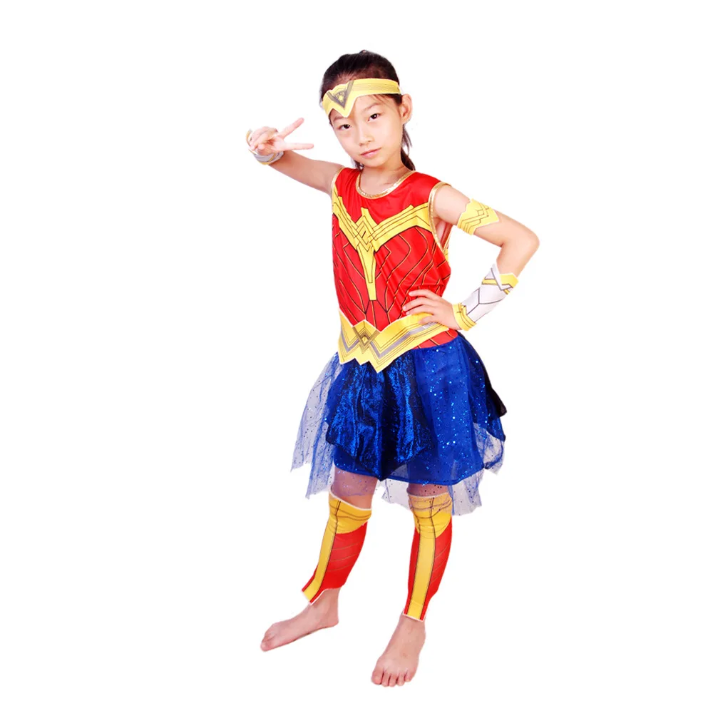 Kid Wonder Woman Cosplay Dresses Diana Prince Cos Outfit Girl Princess