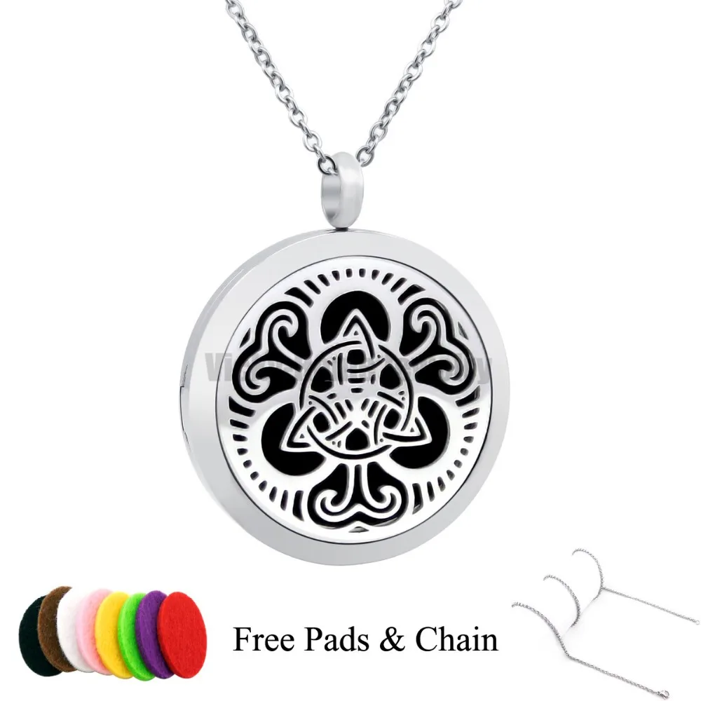

Free Chain!!! 30mm Aromatherapy / Essential Oils Stainless Steel Diffuser Locket with Colorful Pads