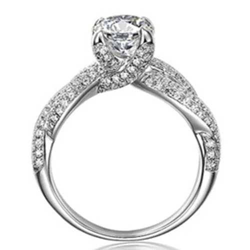 8,0 мм 2Ct C& C тест положительное G-H Moissanite кольцо стерлингового серебра 925 Обручальное кольцо белое золото цвет элегантные ювелирные изделия