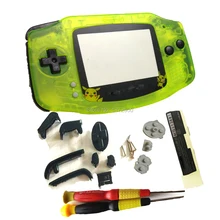 Горячая Распродажа прозрачный желтый цвет полный абсолютно чехол с мультяшным рисунком объектив корпуса для GBANintendo GameboyAdvance черные кнопки