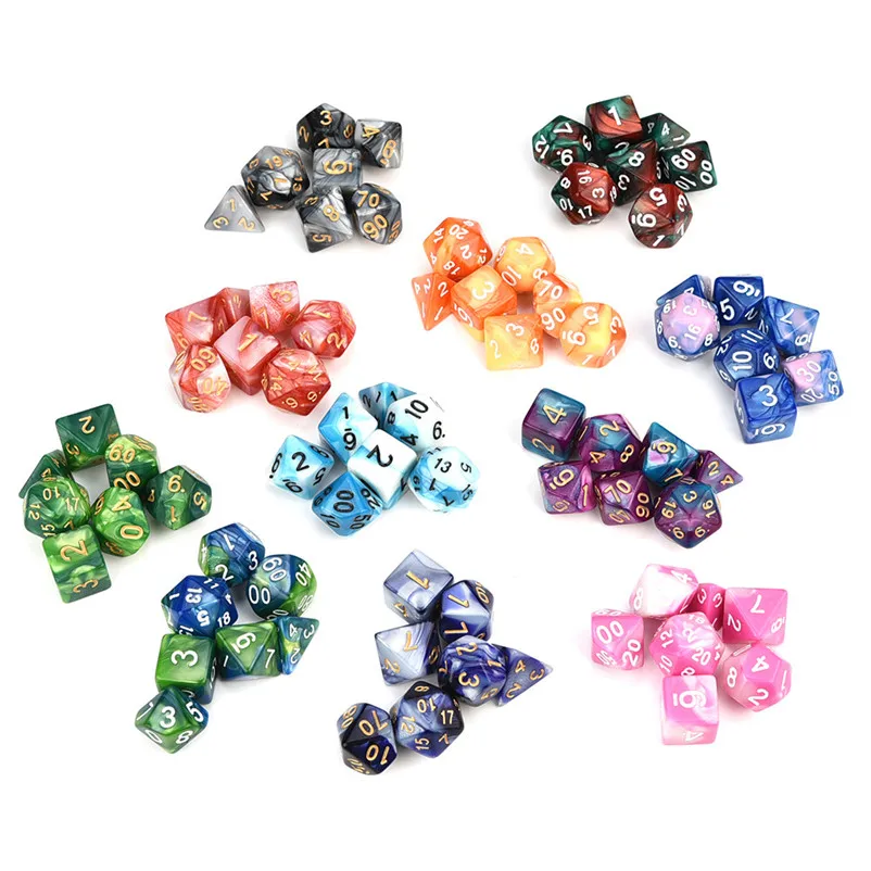 

7pcs/Set Digital dice Game Dungeons Dragons Polyhedral D4-D20 Multi Sided Acrylic Dice #3o30 @3C