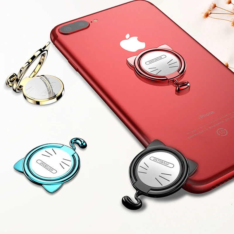 OATSBASF New Design 360 Degree Metal Finger Ring Holder Smartphone Mobile Phone Finger Stand Holder For iPhone 7 6 Samsung OATSBASF New Design 360 Degree Metal Finger Ring Holder Smartphone Mobile Phone Finger Stand Holder For iPhone 7 6 Samsung