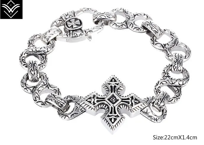 Fashion Vintage Cross Link Titanium Male Bracelet Hot Sale | Украшения и аксессуары