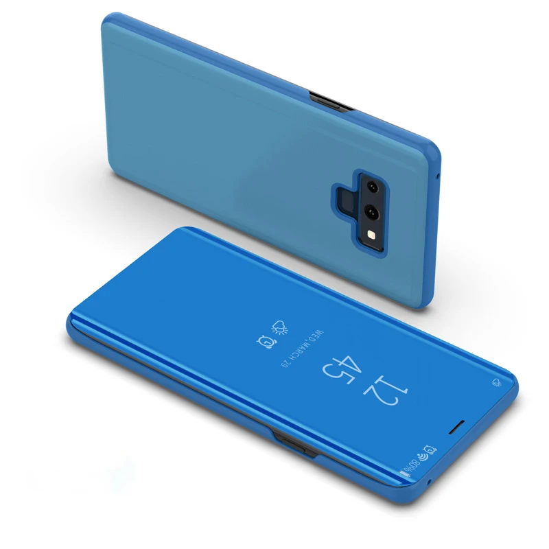 Роскошный чехол с зеркалом для samsung Galaxy S9 S8 плюс S7 Edge Note 8 9 J2 J3 J5 J7 Neo Prime A3 A5 A7 J4 J6 J8 A6 A8 крышка - Цвет: Синий
