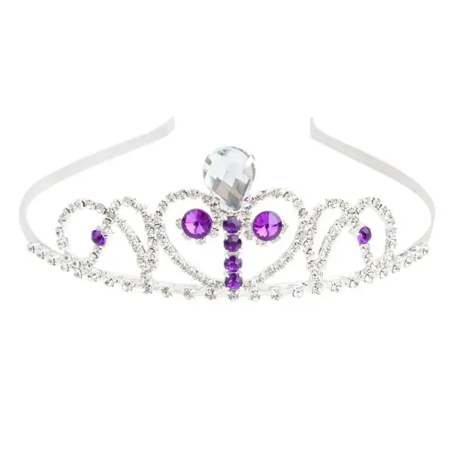 Wedding Bridal Diamante Rhinestone Purple Crystal Headband Tiara
