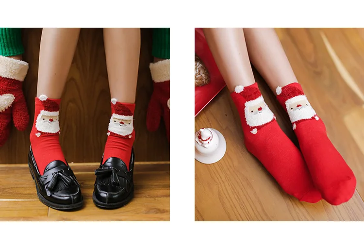 Г. Рождественские носки, 4 пара/лот Новое поступление, милые дизайнерские осенне-зимние рождественские носки для женщин и девочек, подарок на год