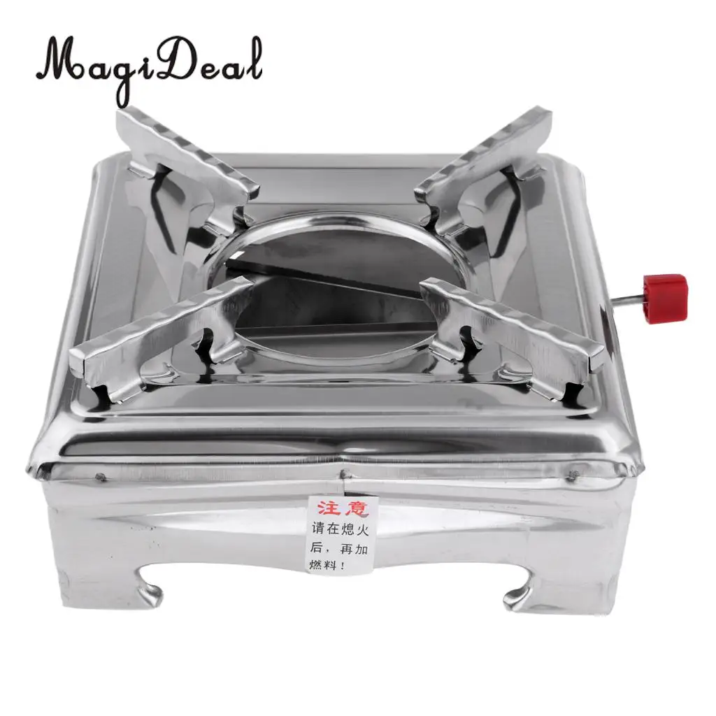 

Outdoor Portable Alcohol Stove Spirit Burner for Backpacking Hiking Camping Survival Cooking Tool Square Shape