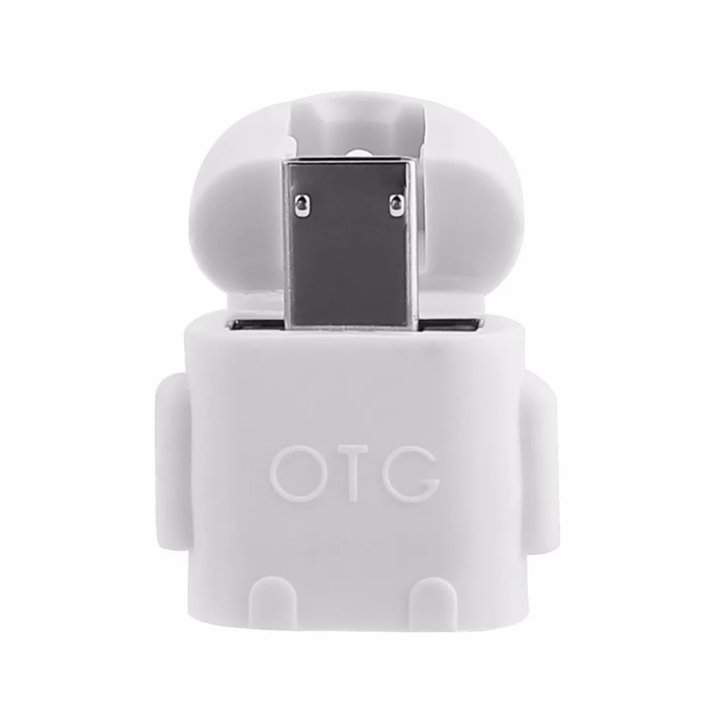 

Multi color Option Robot Shape Micro USB 2.0 Converter Host Male to USB Female OTG Adapter For Android Tablet PC Phone
