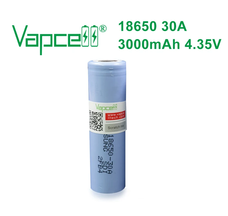 2019 натуральная батарея Vapcell 18650 30A 3000mAh 3 7 V/4 35 V литий-ионная может добавить кнопку