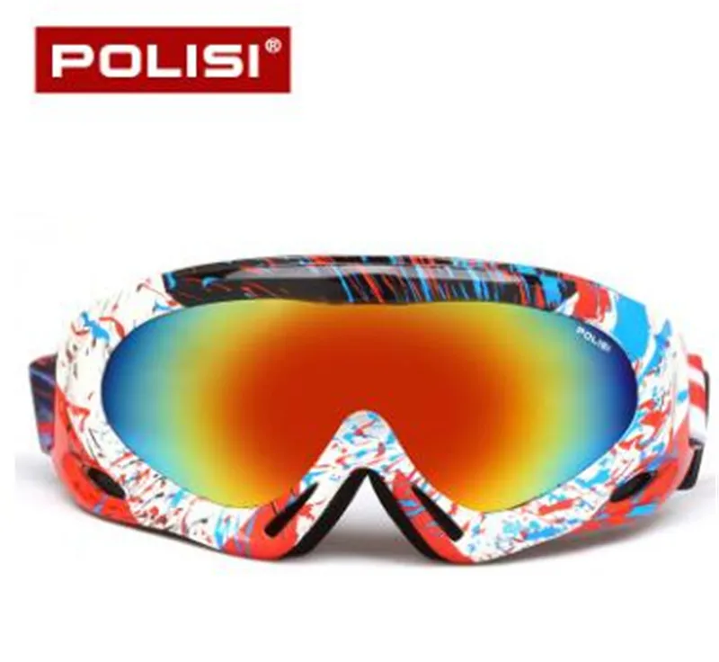 POLISI hombre mujer gafas de esquí de nieve UV400 Spheral lente Anti-vaho gafas invierno Snowboard Esqui Skate gafas