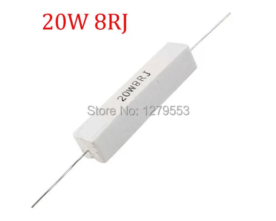 8 Pcs Wire Wound Ceramic Cement Resistor 2.4 Ohm 20W 5/%