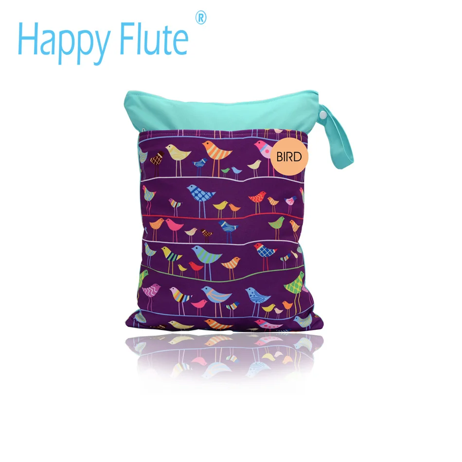 HappyFlute два кармана Wetbag, сумка для подгузников, двойная молния с ручкой