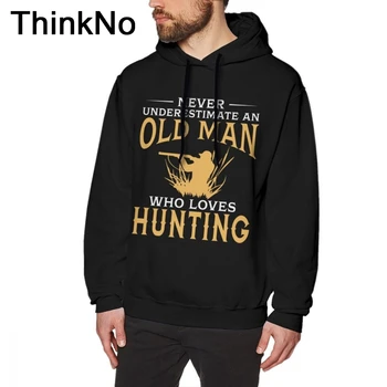 

Never Underestimate An Old Man Who Loves Hunting Sweatshirt Men Quality Homme hoodies O-neck BONADIAO