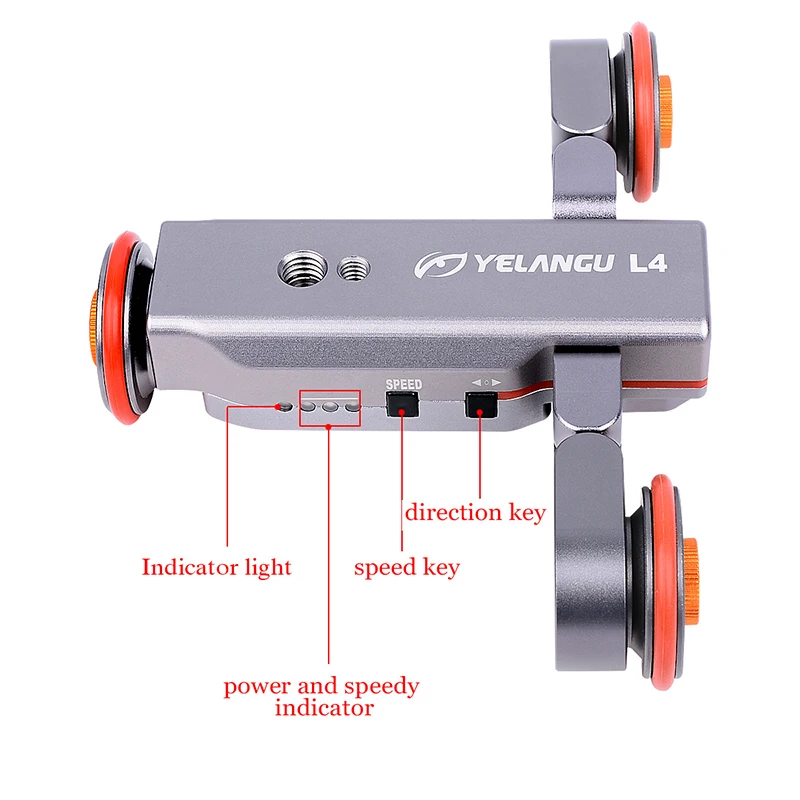 YELANGU L4X Autodolly Electric Track Slider Motor Dolly Tabletop Auto Dolly Rolling Skater Slider for DSLR Camera Camcorder DV