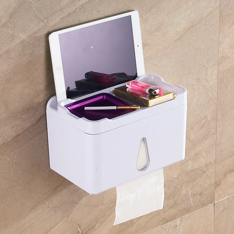 

YINUO Desktop Living Room Coffee Table Storage Bathroom Kitchen Napkin Holder Paper Holder Tissue Box Suction Wall Storage Rack