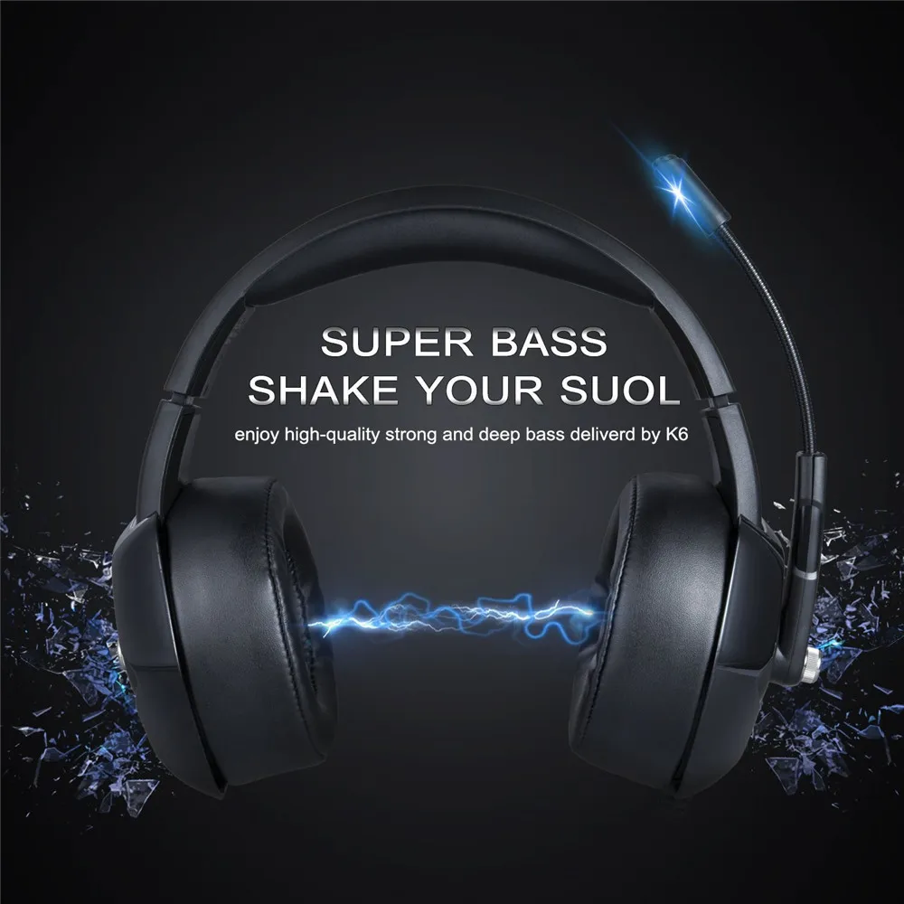 ONIKUMA K6 Gaming Headset casque Stereo Game Headphones Earphone with Microphone RGB LED light for Computer PC PS4 Gamer (4)