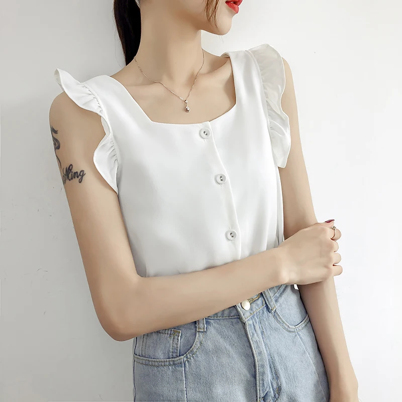 Beiyingni Summer Sleeveless Women Blouse Sexy Korean Chic New Arrival Work Wear Casual Hipster Tank Tops Ladies 5Colors OL Camis