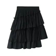 Многослойная многослойная юбка г. новая короткая юбка с высокой талией, юбка-клеш falbala асимметричные юбки