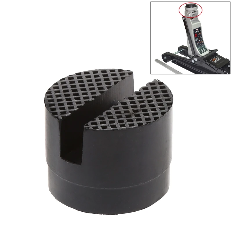 Black Rubber Slotted Block Jack Pad Trolley Floor Protector For Pinch Weld  / 