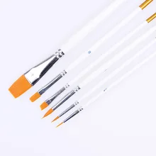 6 шт./партия, Новое поступление, заостренный кончик, разные формы, нейлоновая кисть для волос, белая ручка, гуашь, акварельные товары для рукоделия