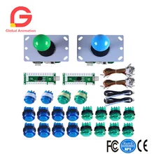 2Player Arcade Kit For PC Games And Raspberry Pi With Zero Delay USB Encoder,8 Way Joystick And LED Illuminated Button For Mame arcade diy kits parts mame usb encoder 2 x led 4 8 way joystick 16x led illuminated push button for raspberry pi retropie 3b