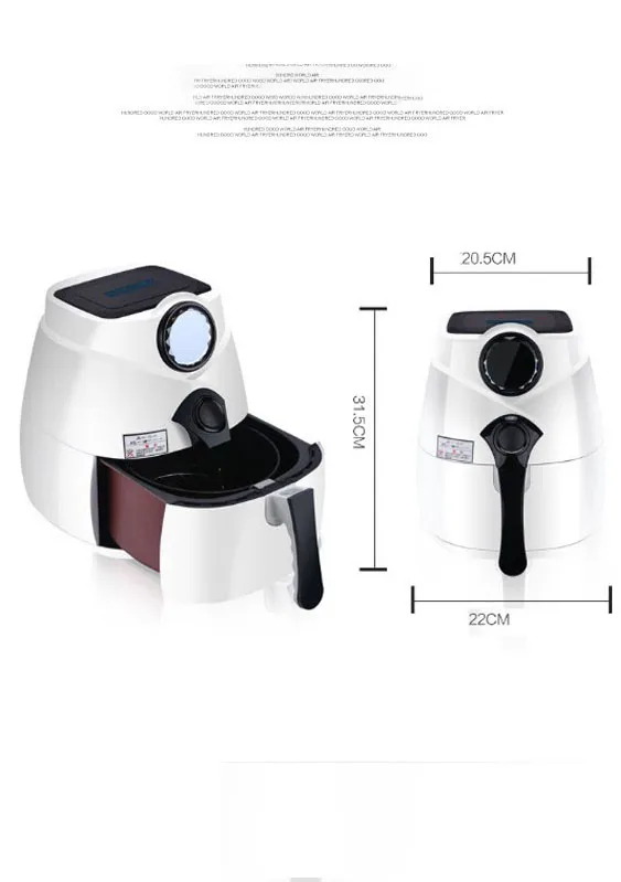 2.5L Automatic large capacity electric fryer electric oven air fryer household multi-function intelligence Intelligent touch (7)