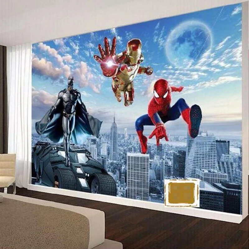 Spiderman Wall Mural aliexpress : buy beibehang mural batman iron man spider man Spiderman Wall Mural aliexpress : buy beibehang mural batman iron man spider man