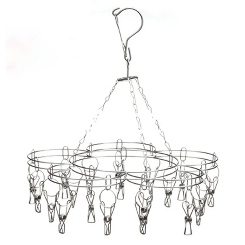 20 clips solid stainless steel clothes hanger multi-clip to air underwear socks hangers for clothes rack
