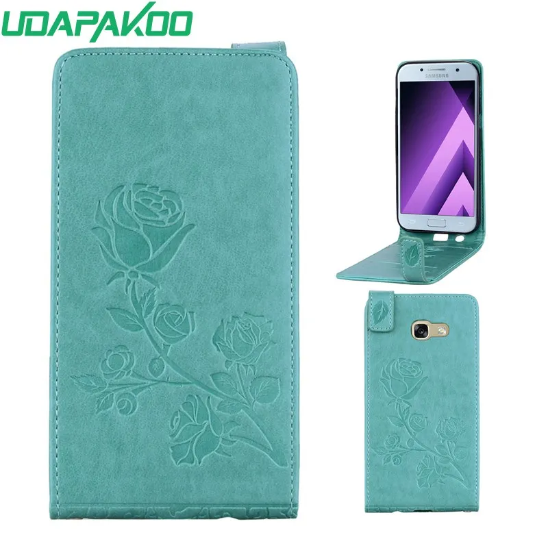 Флип кожаный чехол для телефона samsung Galaxy A3 A5 2015 2016 2017 S8 плюс G530 кожи Роза узор