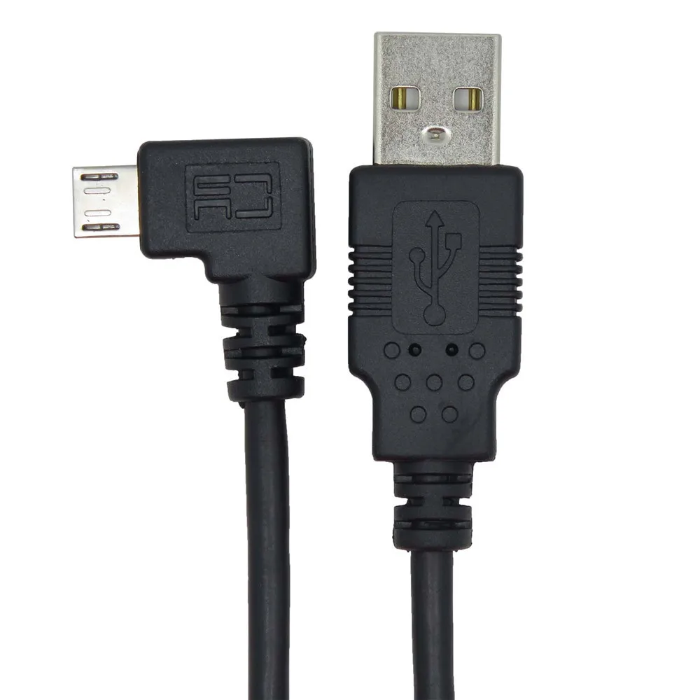 CableDeconn левый 90 градусов Угловой Micro USB B штекер USB A Мужской кабель для зарядки данных