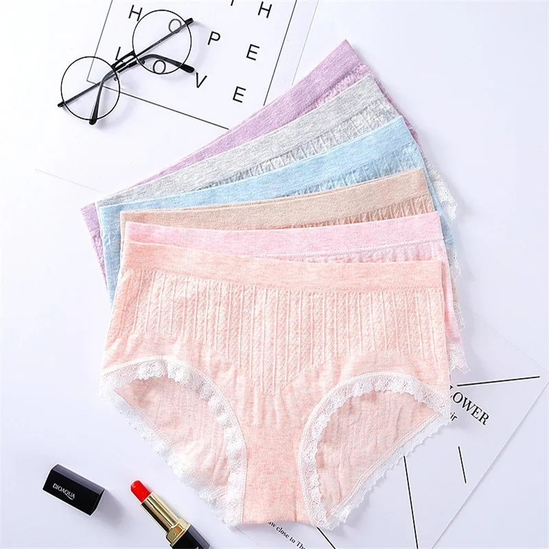 Amazon Hot Selling Pure Cotton Underwear Low Waist Women Lace Panties | Женская одежда