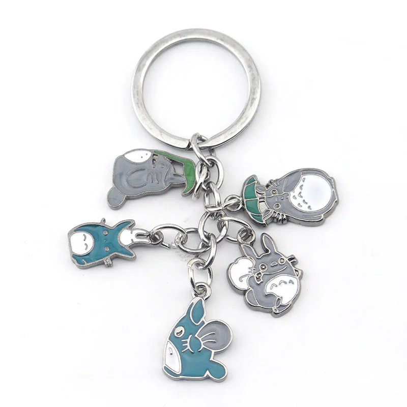 

Anime Metal Metal Totoro Keychain Key Holder Tonari no My Neighbor Totoro Mini figure Mei Key chain Gifts For Car Gifts