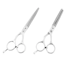 2pcs Hair Cutting Scissors Hairdressing Razor Regular & Thinning DIY Yourself Hair Salon Gift