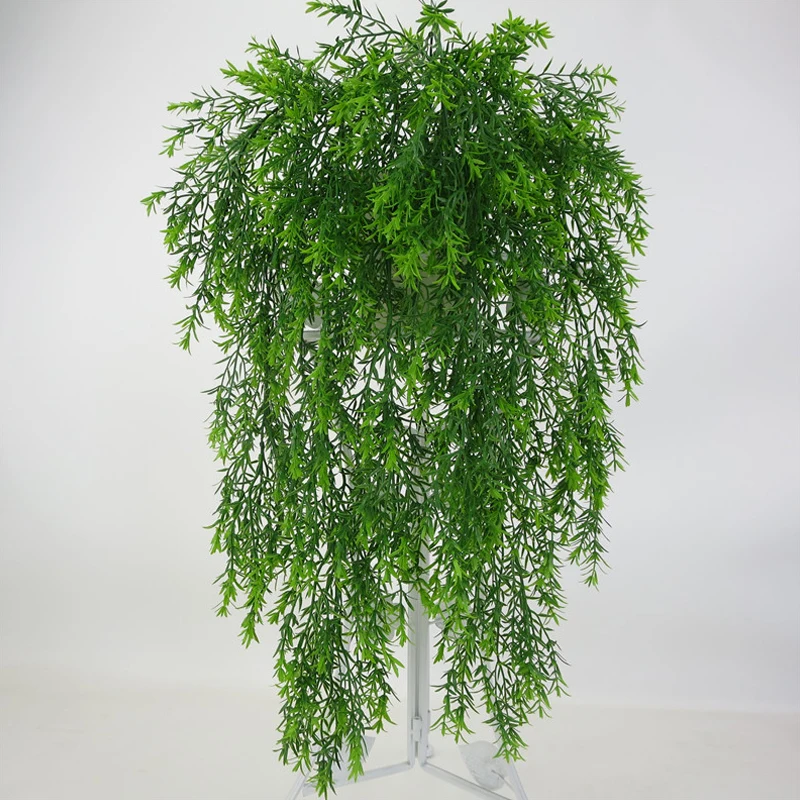 

3/5 Forks Artificial Persian Fern Tree Leaves Plastic Green Hanging Plant Fake Leaves Rattan Home Shop Decoration