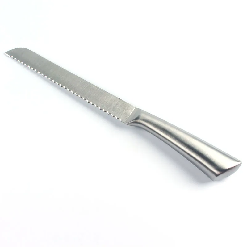 1PCS 8 inch hollow steel handle bread knife Coarse tooth stainless