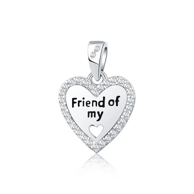 

Diy Silver Beads Charms Heart Shape Letter Friend Of My Pendant For Original Pandora Charm Bracelet & Bangle For Women YBD353