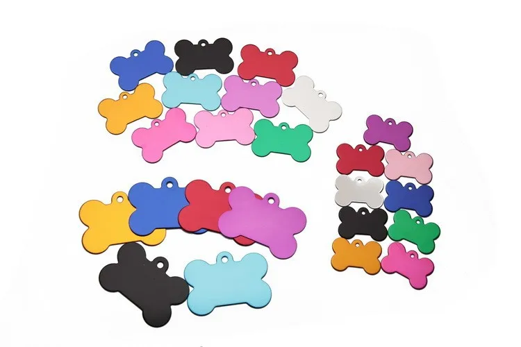 

1000 pcs/lot PET TAGS ID CUSTOM BONE DOUBLE SIDED ENGRAVED DOG CAT NAME CHARM TAG Personalized Dog Cats DIY Tags 10 colors mix